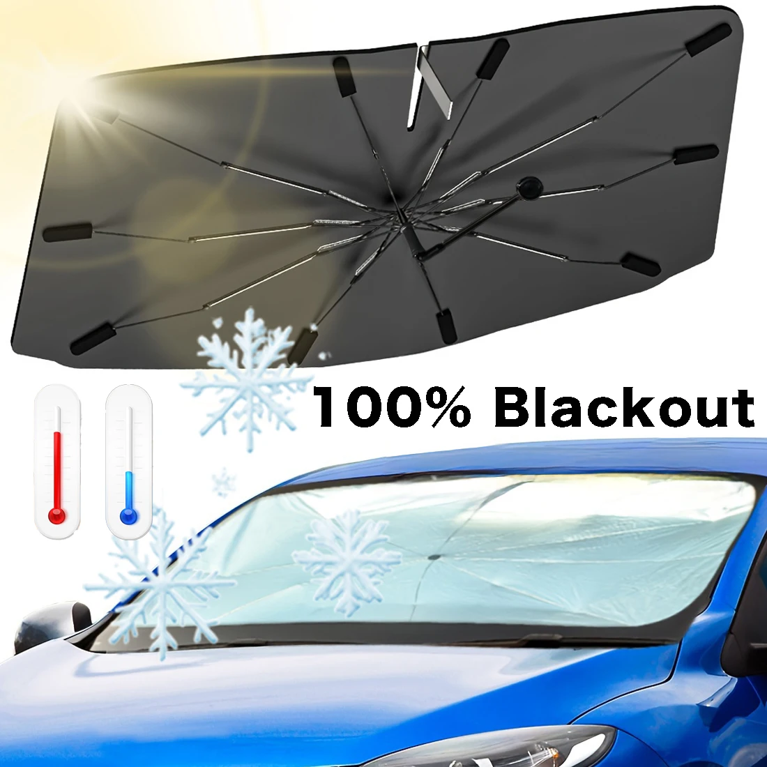 Car Sunshade Windshield Umbrella Foldable - Pare-soleil pliable multifonctionnel et pratique pour