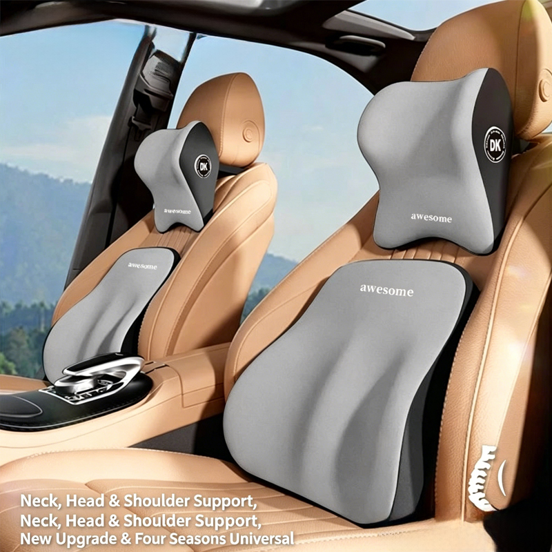 Memory Foam Car Neck Pillow Lumbar Support - Ensemble de coussin de nuque et