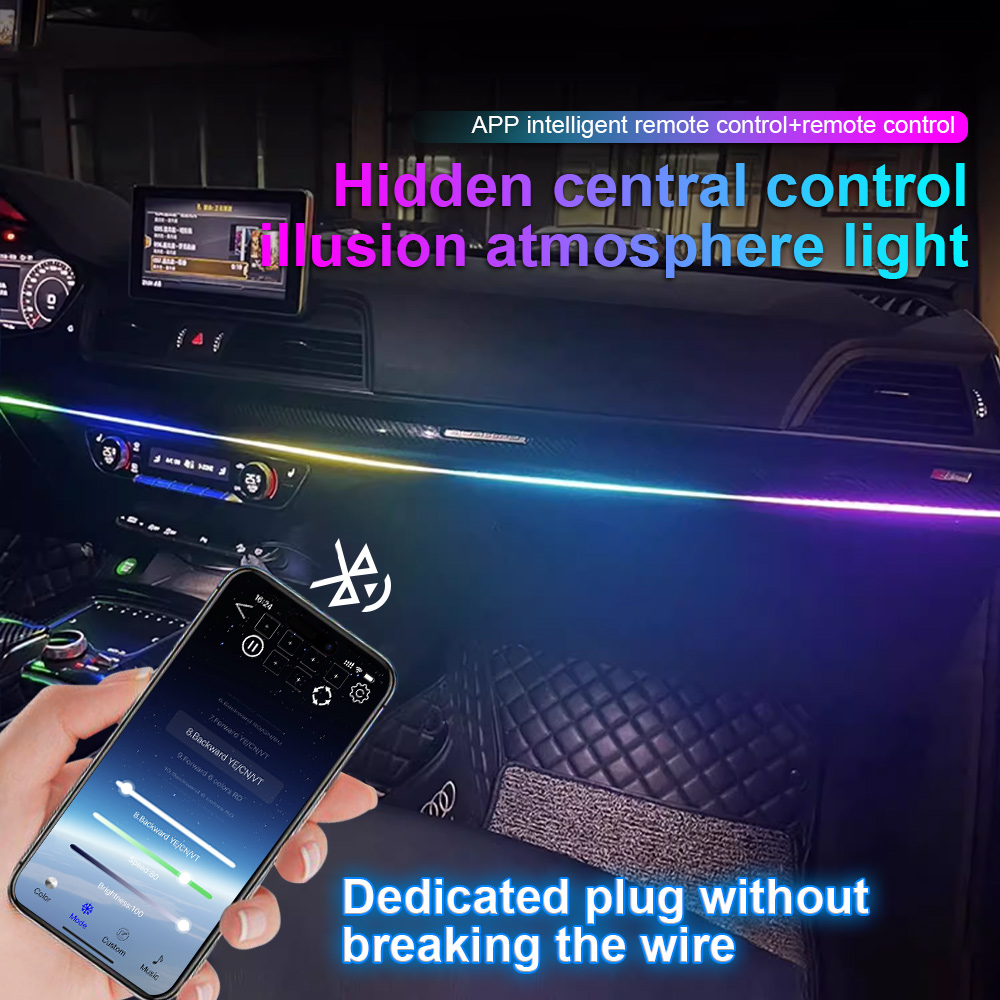 Led Ambient Interior Car Lights App Control - 64 couleurs USB voiture LED lumière