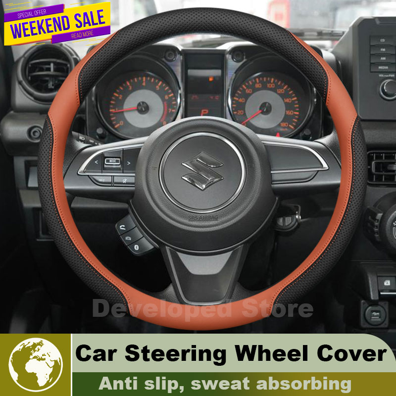 Housse de volant de voiture en - Car Steering Wheel Cover Anti Slip Breathable avis et prix