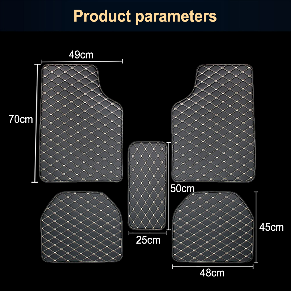 Ensemble de 5 tapis de sol uni - Car Floor Mats Universal Waterproof Leather avis et prix