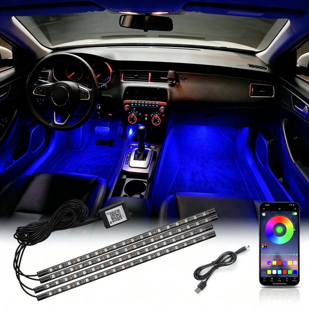 Lampe d'ambiance pour l'intéri - Led Ambient Interior Car Lights App Control avis et prix