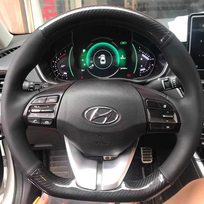Pour Hyundai Elantra 4 2016-20 - Car Steering Wheel Cover Anti Slip Breathable avis et prix