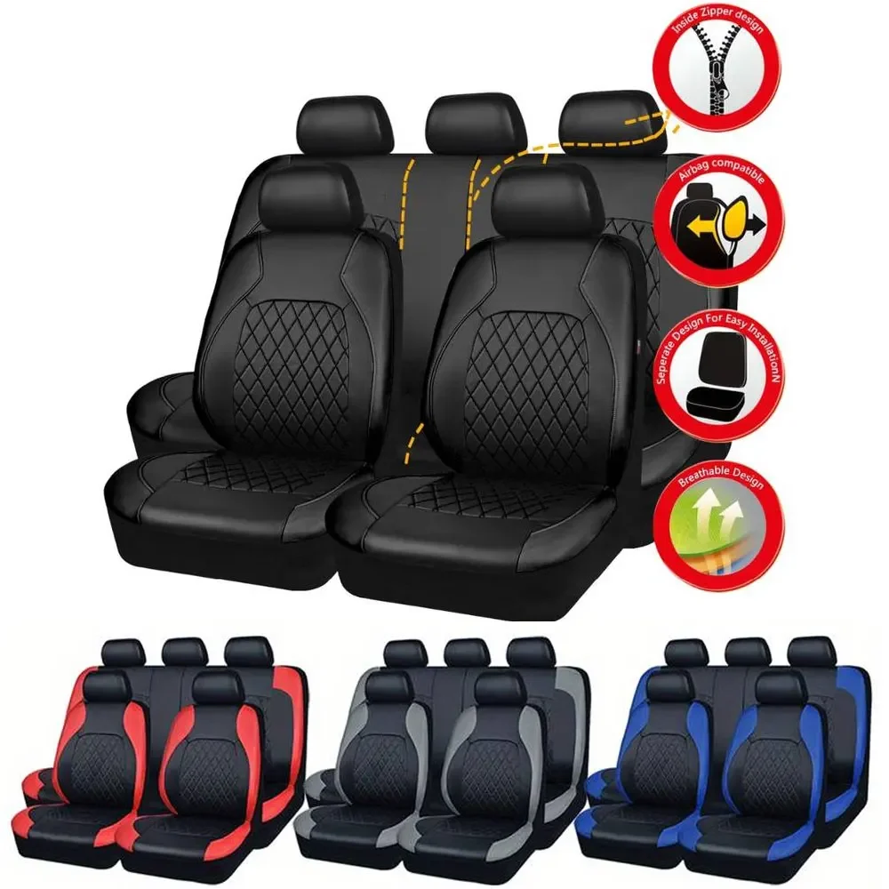 Housses de siège de voiture un - Leather Car Seat Covers Full Set Universal avis et prix