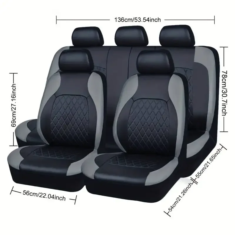 Housses de siège de voiture un - Leather Car Seat Covers Full Set Universal avis et prix