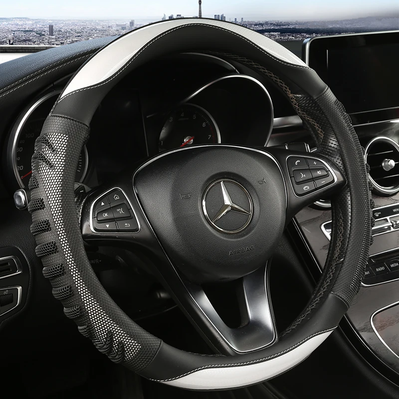 Housse de volant de voiture en - Car Steering Wheel Cover Anti Slip Breathable avis et prix
