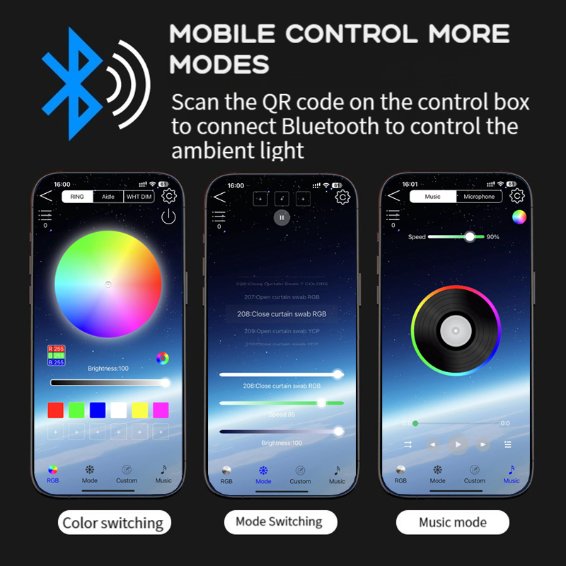 Lumière ambiante LED pour voit - Led Ambient Interior Car Lights App Control avis et prix