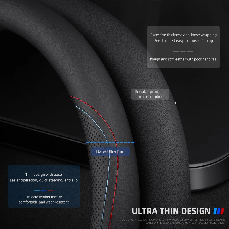 1 pièce de housse de volant de - Car Steering Wheel Cover Anti Slip Breathable avis et prix